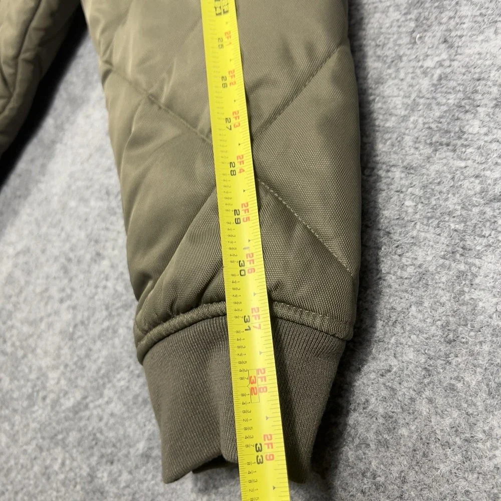 Banana Republic Men's XXL Quilted Bomber Jacket Olive Diamond Full Zip